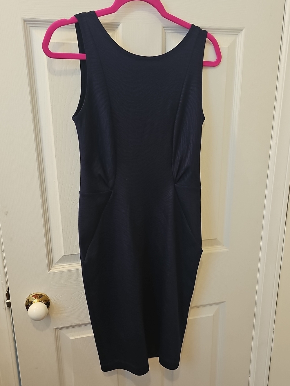 RACHEL Rachel Roy Navy Sleeveless Midi Sheath Dress